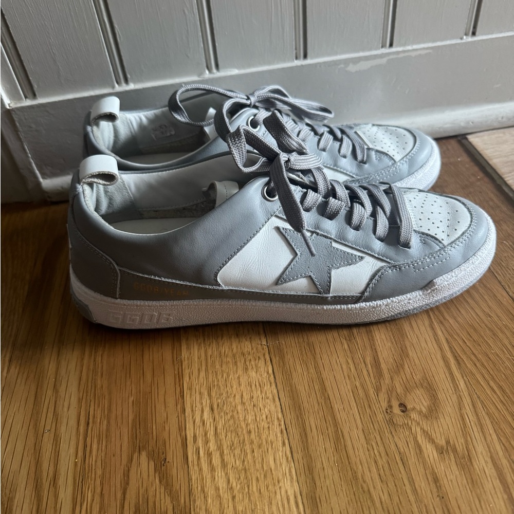 Golden Goose Gray and White Sneakers